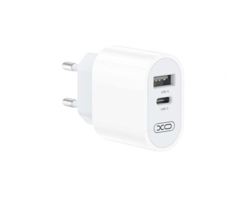 Мережевий зарядний пристрій (адаптер) XO L97 PD / QC3.0 / 2.4A Max + Data Cable USB to Micro white TPS-2710000349952 2710000349952