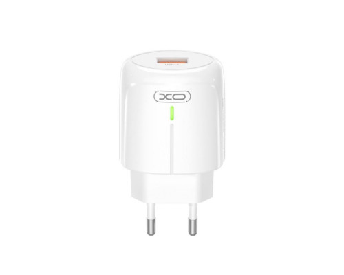 Мережевий зарядний пристрій (адаптер) 2в1 XO L112 1USB / QC3.0 / 18W + Data Cable USB to Micro white TPS-2710000349969 2710000349969