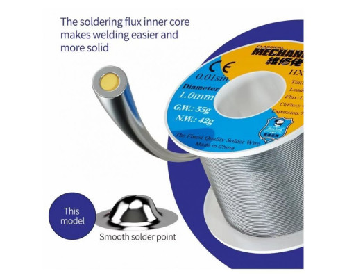Припій Mechanic HX-T100 1мм, 100г, Sn 63%, Pb 37% TPS-2710000350996 2710000350996