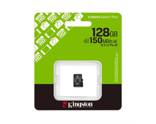 Карта пам'яті Kingston Canvas Select Plus MicroSDXC 128GB Class 10 UHS-I R150MB/s (SDCS3/128GBSP) TPS-2710000351641 2710000351641