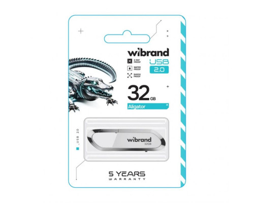Флеш-пам'ять USB Wibrand Aligator 32GB USB 2.0 white TPS-2710000351658 2710000351658