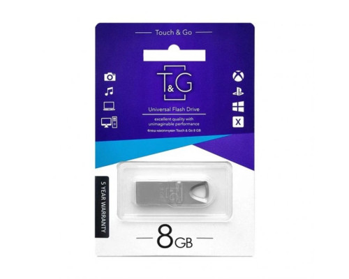 Флеш-пам'ять USB T&G Metal 8GB USB 2.0 (117) silver TPS-2710000361077 2710000361077