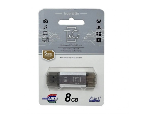 Флеш-пам'ять USB T&G Type-C Star 8GB USB 2.0 (009) silver TPS-2710000361343 2710000361343