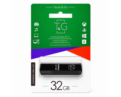 Флеш-пам'ять USB T&G Vega 32GB USB 2.0 (121) black TPS-2710000365136 2710000365136
