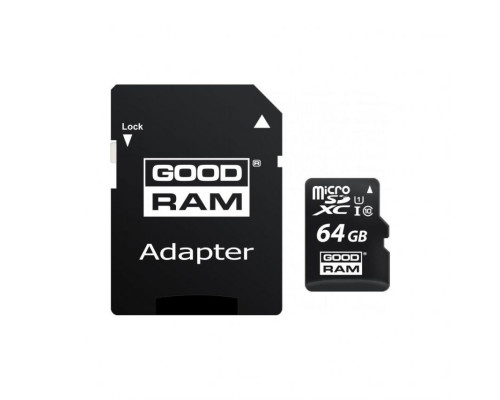 Карта пам'яті Goodram MicroSDHC 64GB Class 10 UHS-I + SD-адаптер (M1AA-0640R12) TPS-2710000365143 2710000365143
