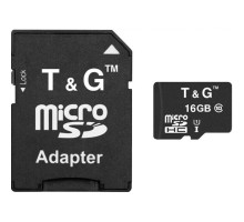 Карта пам'яті T&G MicroSDXC 16GB Class 10 UHS-1 + SD-адаптер (TG-16GBSD10U1-00) TPS-2710000365921 2710000365921