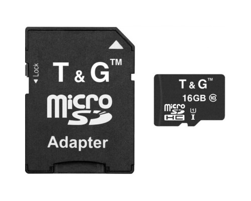 Карта пам'яті T&G MicroSDXC 16GB Class 10 UHS-1 + SD-адаптер (TG-16GBSD10U1-00) TPS-2710000365921 2710000365921