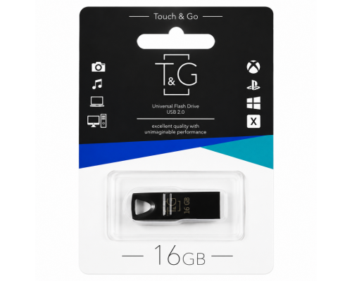Флеш-пам'ять USB T&G Metal 16GB USB 2.0 (117) black TPS-2710000365938 2710000365938