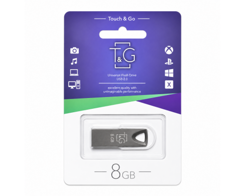 Флеш-пам'ять USB T&G Metal 8GB USB 2.0 (117) black TPS-2710000365969 2710000365969
