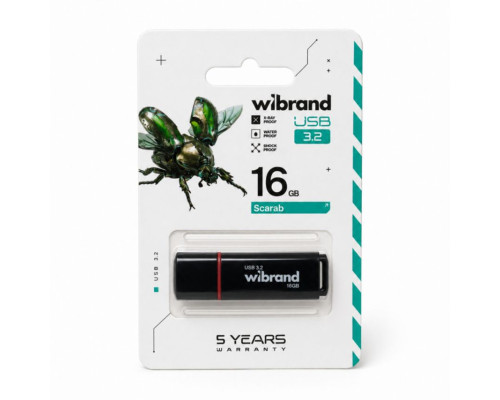 Флеш-пам'ять USB Wibrand Scarab 16GB USB 3.2 Gen1 black TPS-2710000367055 2710000367055