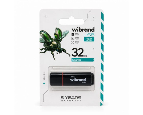 Флеш-пам'ять USB Wibrand Scarab 32GB USB 3.2 Gen1 black TPS-2710000367062 2710000367062
