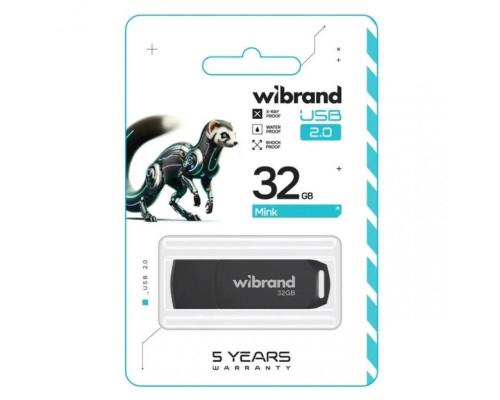 Флеш-пам'ять USB Wibrand Mink 32GB USB 2.0 black TPS-2710000368151 2710000368151