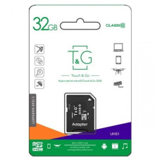 Карта пам'яті T&G MicroSDXC 32GB Class 10 UHS-1 + SD-адаптер (TG-32GBSD10U1-00) TPS-2710000368656 2710000368656