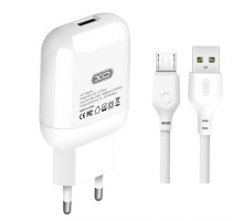 Мережевий зарядний пристрій (адаптер) 2в1 XO L37 1USB / 2.1A + Micro white TPS-2710000188889