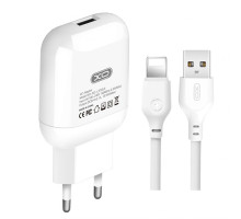 Мережевий зарядний пристрій (адаптер) 2в1 XO L37 1USB / 2.1A + Lightning white TPS-2710000188872