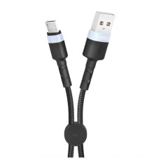 Кабель USB XO NB117 Micro Quick Charge 2.1A 0.25м black