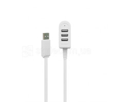 Перехідник USB-HUB 3в1 короткий кабель