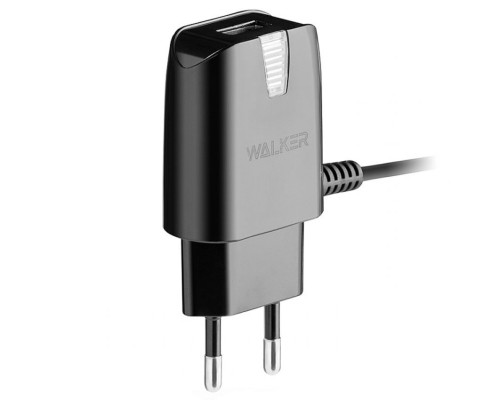 Мережевий зарядний пристрій (адаптер) 2в1 WALKER WH-23 1USB / 2A + Lightning black