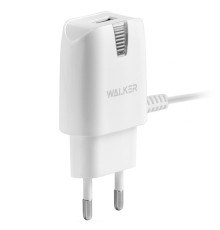 Мережевий зарядний пристрій (адаптер) 2в1 WALKER WH-13 1USB / 1A + Data Cabel USB to Lightning white