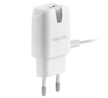 Мережевий зарядний пристрій (адаптер) 2в1 WALKER WH-23 1USB / 2A + Lightning white TPS-2710000118893