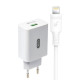 Мережевий зарядний пристрій (адаптер) 2в1 XO L36 1USB / QC3.0 / 3A + Data Cable USB to Lightning white