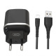 Мережевий зарядний пристрій (адаптер) 2в1 XO L69 2USB / 2.4A + Lightning black TPS-2710000208280