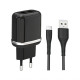 Мережевий зарядний пристрій (адаптер) 2в1 XO L69 2USB / 2.4A + Data Cabel USB to Type-C black