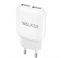 Мережевий зарядний пристрій (адаптер) WALKER WH-33 2USB / 2.4A white TPS-2710000210580