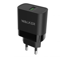 Мережевий зарядний пристрій (адаптер) WALKER WH-35 QC3.0 1USB/2.4A|/15W black