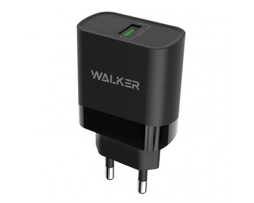 Мережевий зарядний пристрій (адаптер) WALKER WH-35 QC3.0 1USB / 3A / 15W black TPS-2710000210603