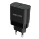 Мережевий зарядний пристрій (адаптер) WALKER WH-35 QC3.0 1USB / 3A / 15W black TPS-2710000210603