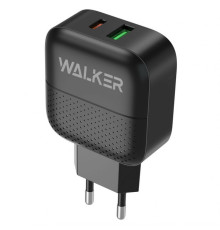 Мережевий зарядний пристрій (адаптер) WALKER WH-37 PD_3A / QC3.0_3A / 18W black