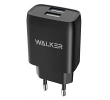 Мережевий зарядний пристрій (адаптер) WALKER WH-31 2USB / 2.1A black TPS-2710000210702