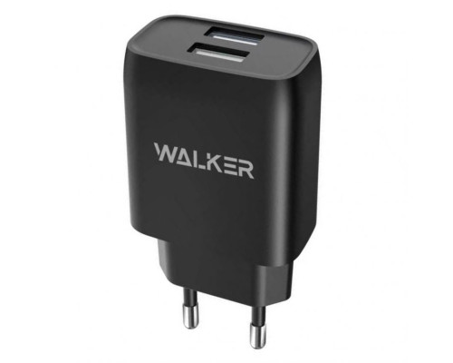 Мережевий зарядний пристрій (адаптер) WALKER WH-31 2USB / 2.1A black TPS-2710000210702