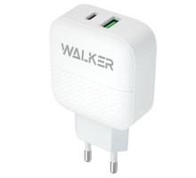 Мережевий зарядний пристрій (адаптер) WALKER WH-37 PD_3A / QC3.0_3A / 18W white TPS-2710000210696