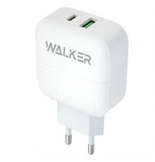 Мережевий зарядний пристрій (адаптер) WALKER WH-37 PD_3A / QC3.0_3A / 18W white