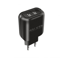 Мережевий зарядний пристрій (адаптер) WALKER WH-27 2USB / 2.1A black TPS-2710000174363