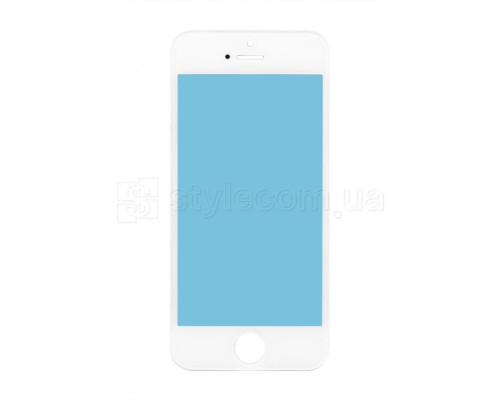 Скло для переклеювання для Apple iPhone 5s з рамкою без OCA-плівки white Original Quality