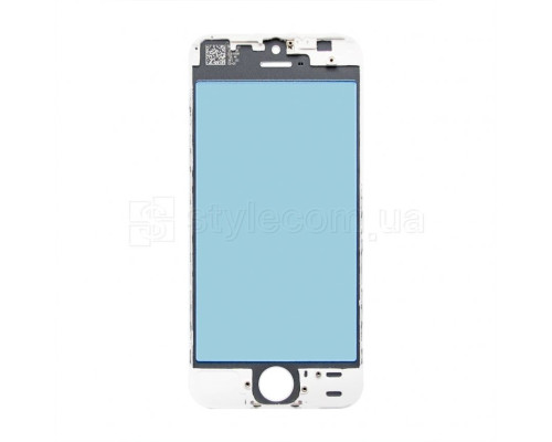 Скло для переклеювання для Apple iPhone 5s з рамкою без OCA-плівки white Original Quality