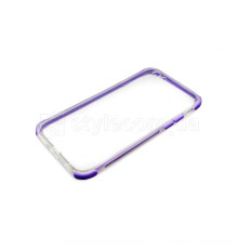 Чохол силіконовий з кольоровою рамкою для Apple iPhone X, Xs violet/transp TPS-2710000177272