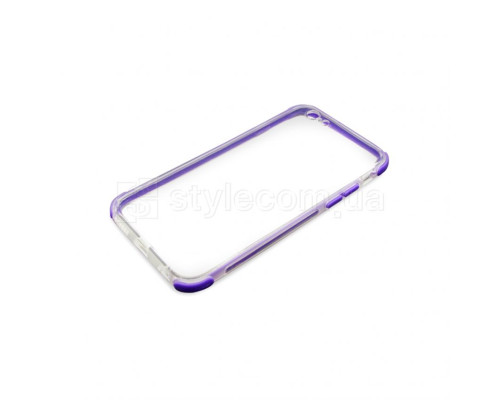 Чохол силіконовий з кольоровою рамкою для Apple iPhone X, Xs violet/transp TPS-2710000177272