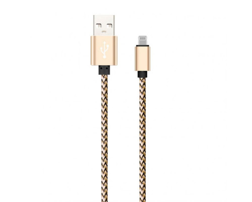 Кабель USB WALKER C520 Lightning gold/black TPS-2710000124924