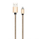 Кабель USB WALKER C520 Lightning gold/black TPS-2710000124924