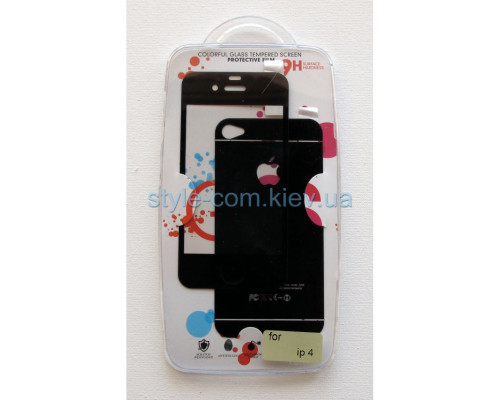 Захисне (переднє+заднє) скло для Apple iPhone 4, 4s black TPS-2701953000007 2701953000007