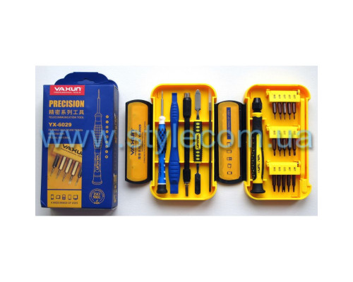 Набір викруток Yaxun YX-6029B (15 насадок, лопатки, пінцет, подовжувач) TPS-2701985800002 2701985800002
