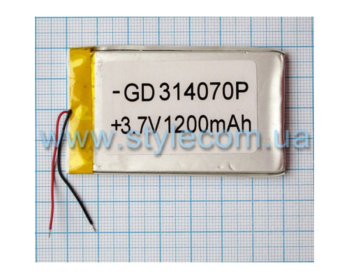 Акумулятор ChinaTab 314070p (3.1*40*70мм) 1200mAh
