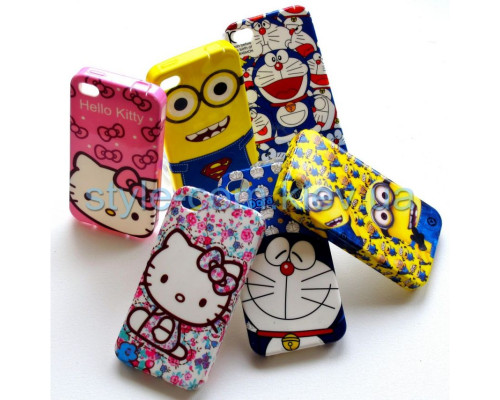 Чохол силіконовий для Apple iPhone 4, 4s мультяшний mix