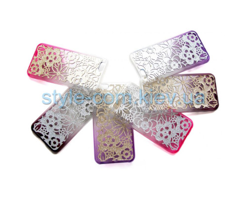 Чохол (ажур) для Apple iPhone 6, 6s gold/violet