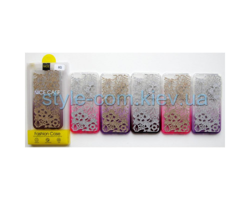 Чохол (ажур) для Apple iPhone 6, 6s silver/violet