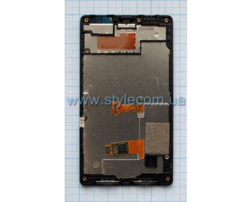 Дисплей (LCD) для Nokia X2 Dual Sim з тачскріном та рамкою black Original Quality TPS-2702146700001 2702146700001